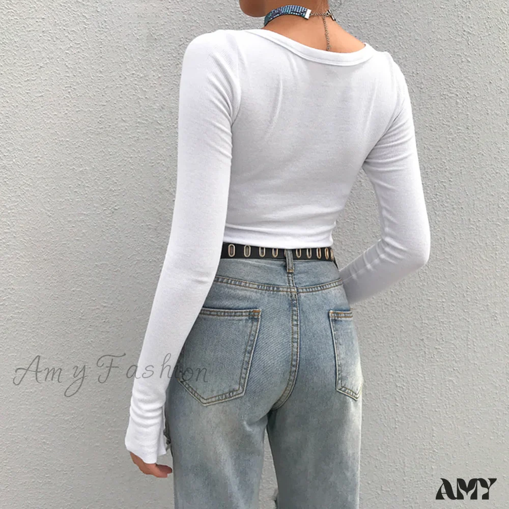 Amy Fashion - Stretchy Long Sleeve Crop Tops Cardigan - Image 4