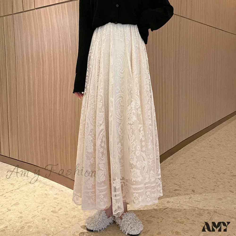 Amy Fashion - Elastic High Waist Lace Skirts - Image 3
