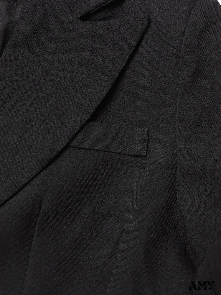 Elegant Deep V Neck Long Sleeve Spliced Chain Solid Slim Patchwork Diamonds Autumn Style Blazer - Image 6