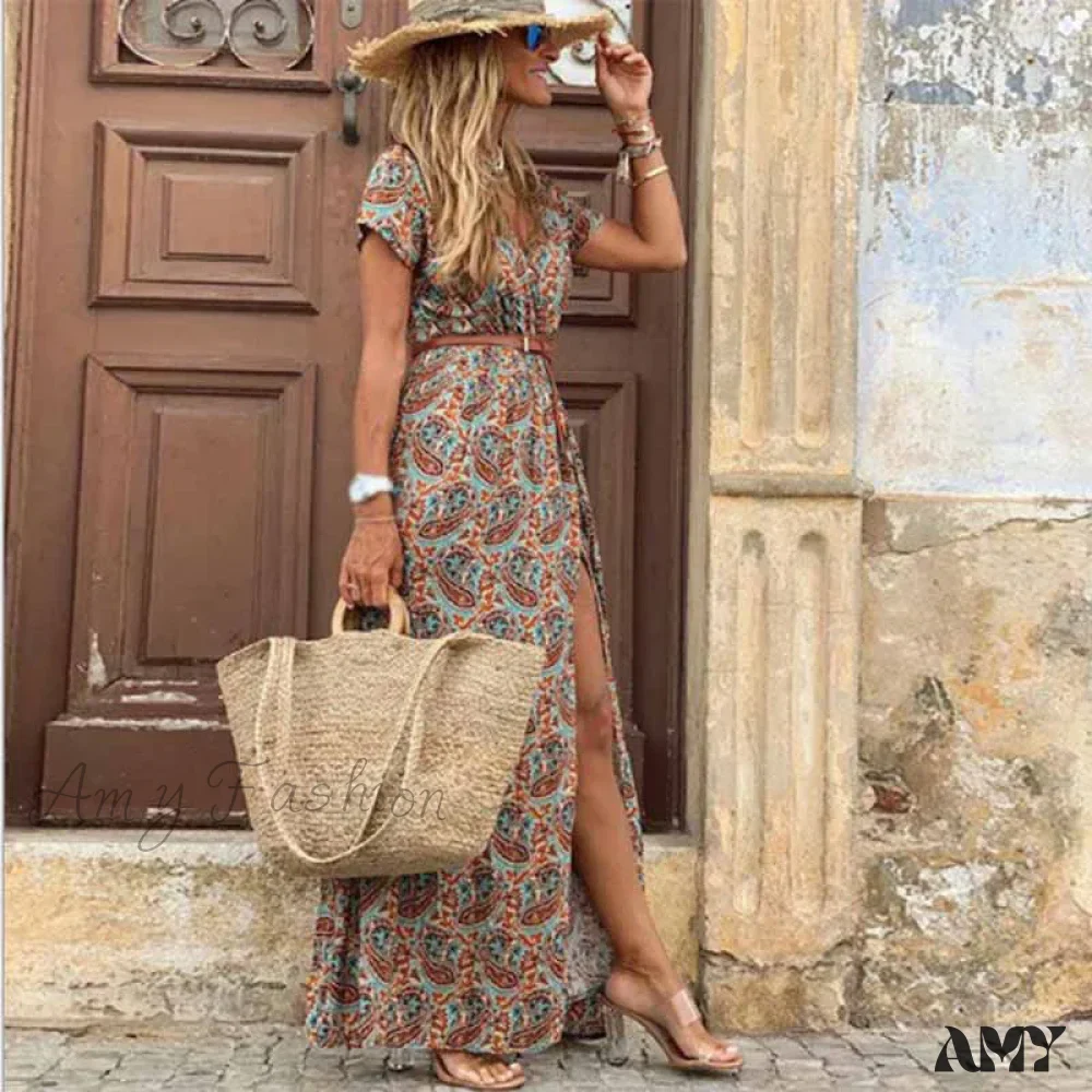 Amy Fashion - Elegant Evening Summer Long Boho Dress - Image 5