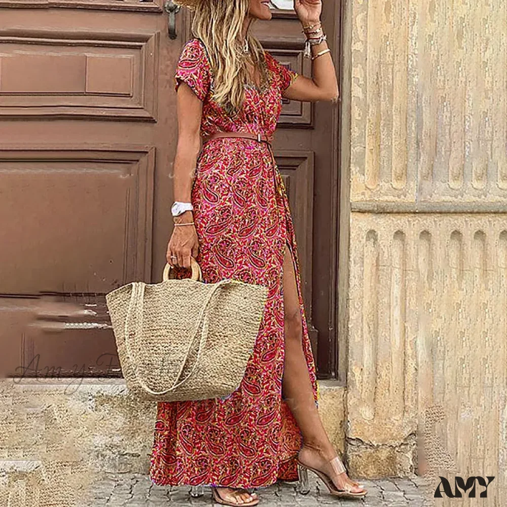 Amy Fashion - Elegant Evening Summer Long Boho Dress - Image 9