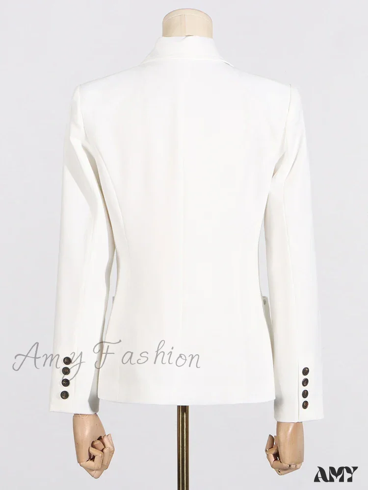 Elegant Solid Patchwork Single Button Notched Collar Long Sleeve Temperament Female Jackets New Blazer - Image 3