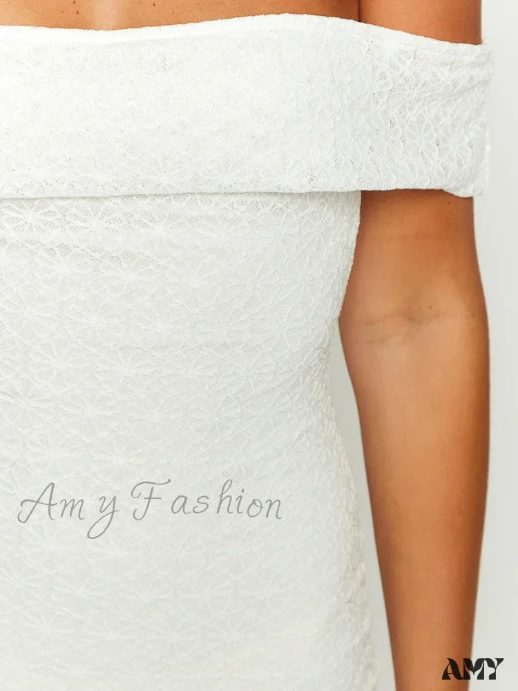 Amy Fashion - Elegant Summer Party Sleeve Off Shoulder Mini Dress - Image 5