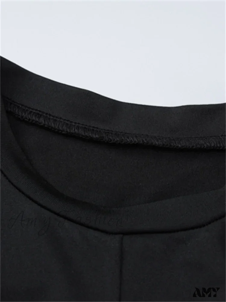 Amy Fashion - Elegant Women Mesh See Through Sleeve O-Neck Waist Hollow Out Tie-up Cocktail Spring Autumn Vestidos - Image 5