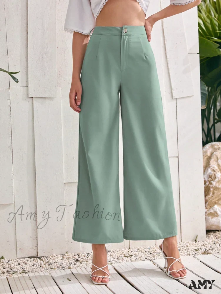 Amy Fashion - ely Solid Wide Leg Pants - Image 5