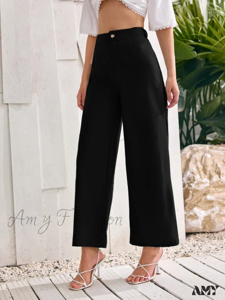 Amy Fashion - ely Solid Wide Leg Pants - Image 6