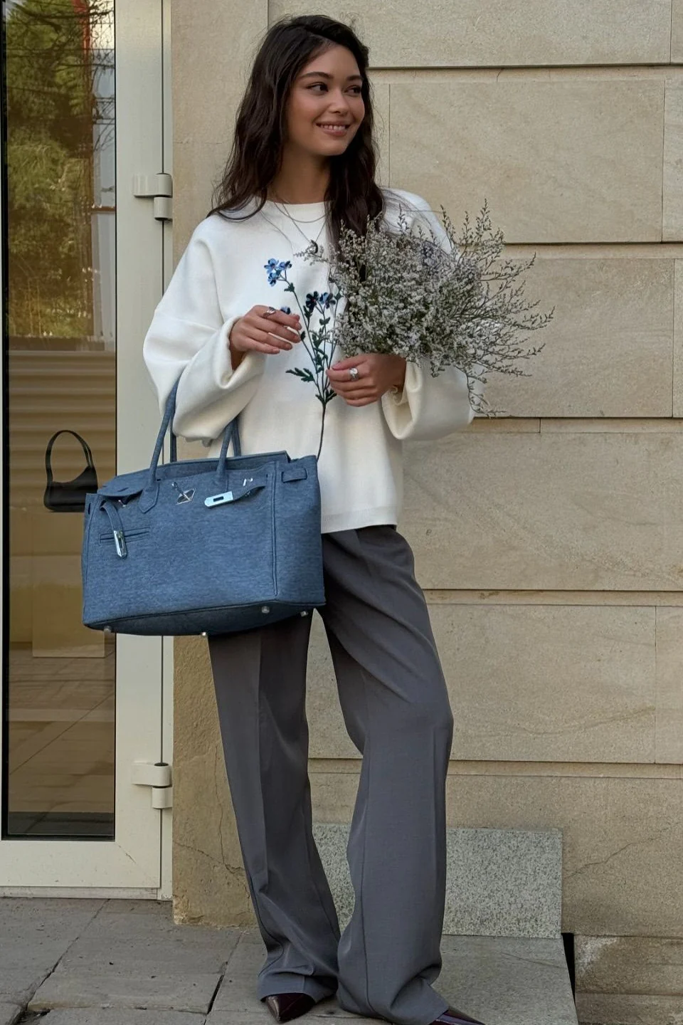 Embroidered Casual Long Sleeve Knit Sweater - Image 3