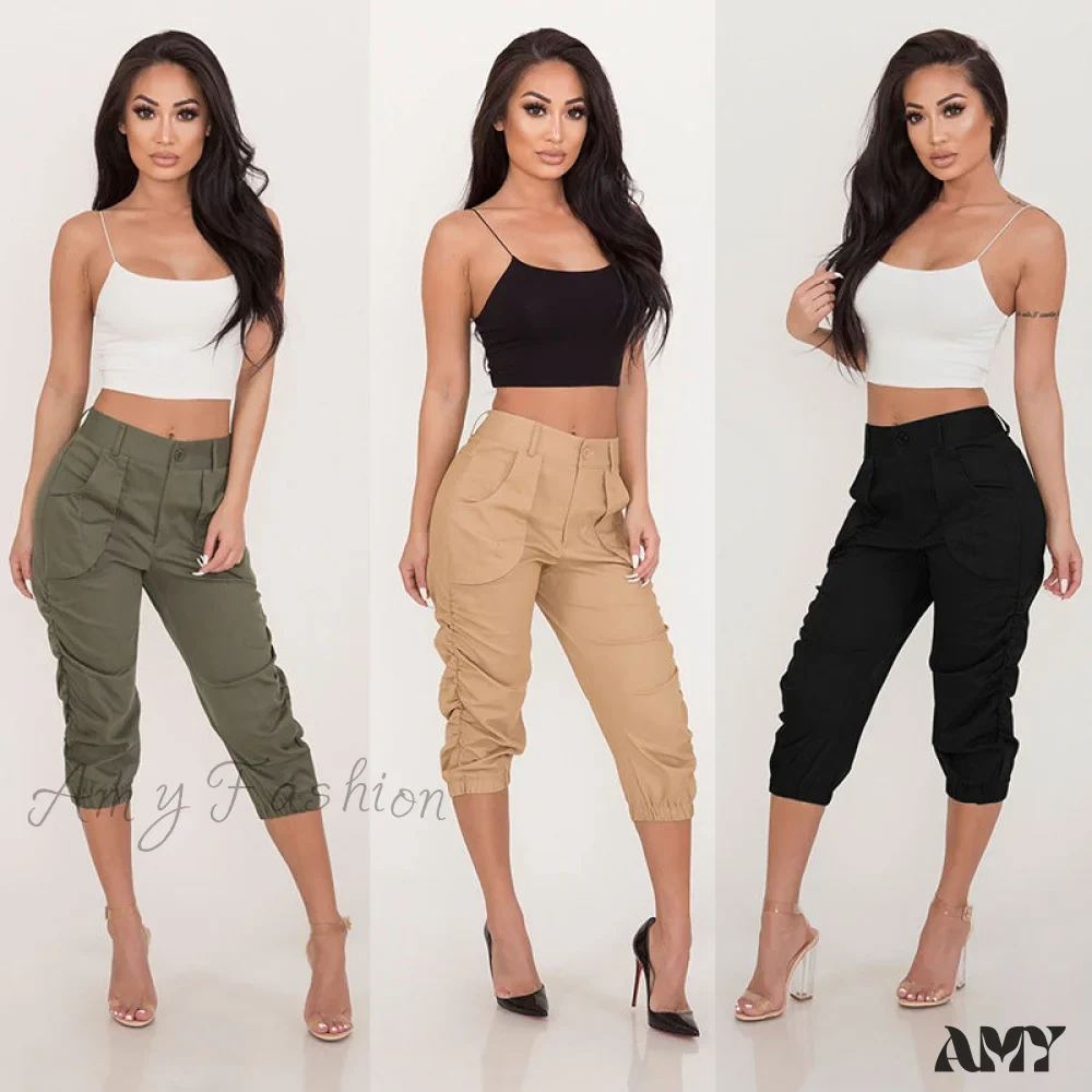 Amy Fashion - Fashion Casual Jogger Capris Pants - Image 3
