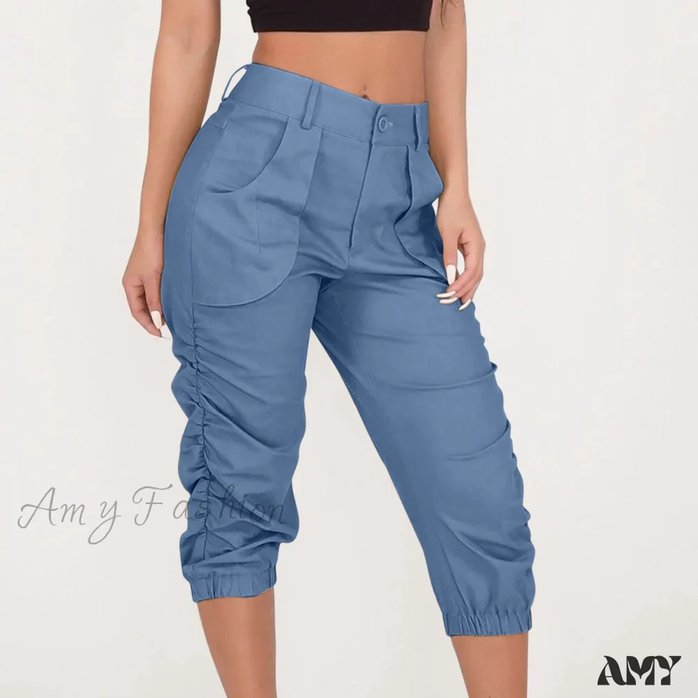 Amy Fashion - Fashion Casual Jogger Capris Pants - Image 9
