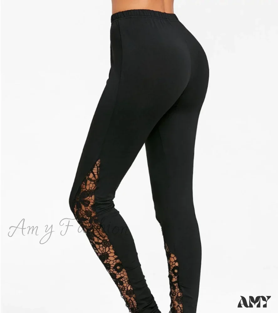 Amy Fashion - Fashion Elastic High Waist Leggings - Image 4
