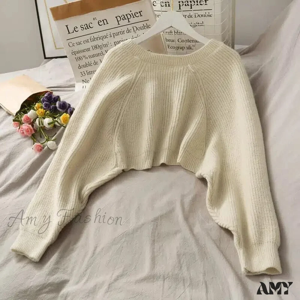 Amy Fashion - Female Solid Casual Chic Short Knitted Cardigans - Image 17