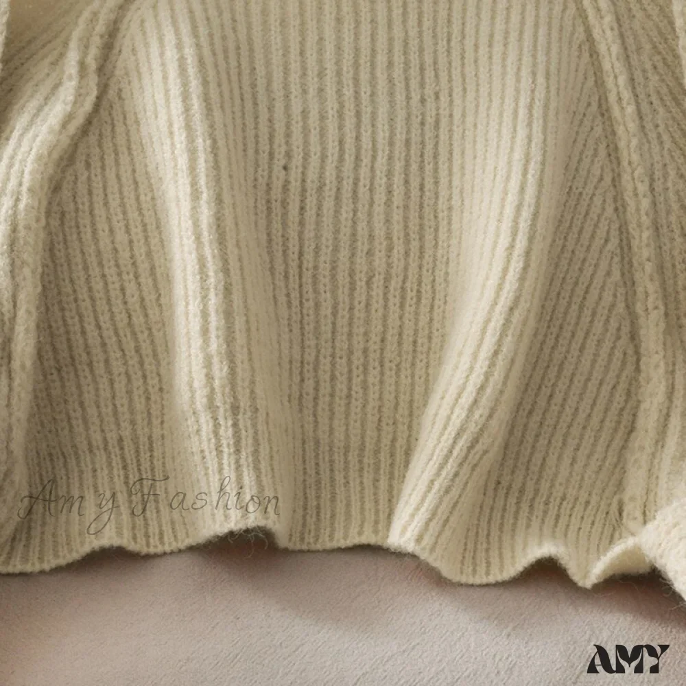 Amy Fashion - Female Solid Casual Chic Short Knitted Cardigans - Image 21