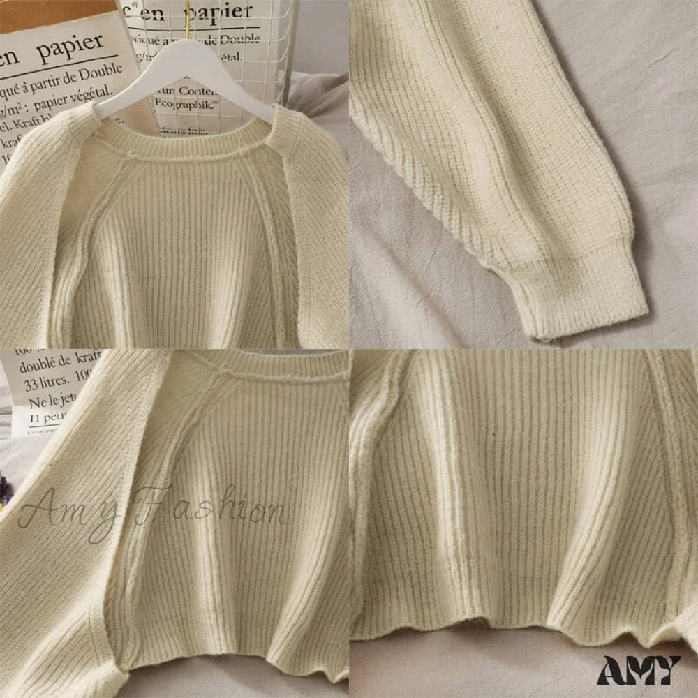 Amy Fashion - Female Solid Casual Chic Short Knitted Cardigans - Image 6