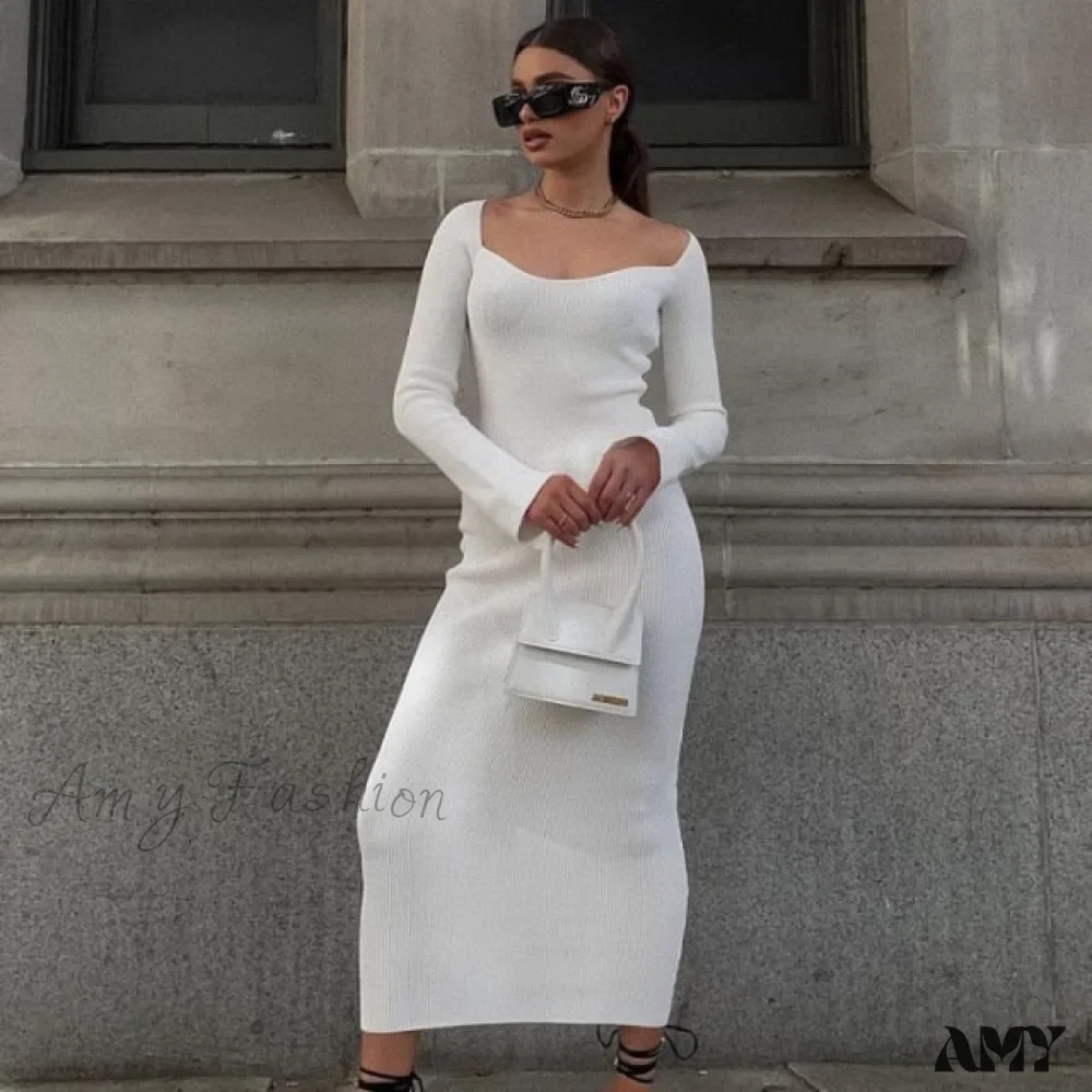 Amy Fashion - Female Warm Thick Party Long Dresses - Image 8