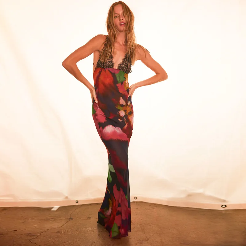 Fish Tail Sleeveless Floral Dress - Image 3