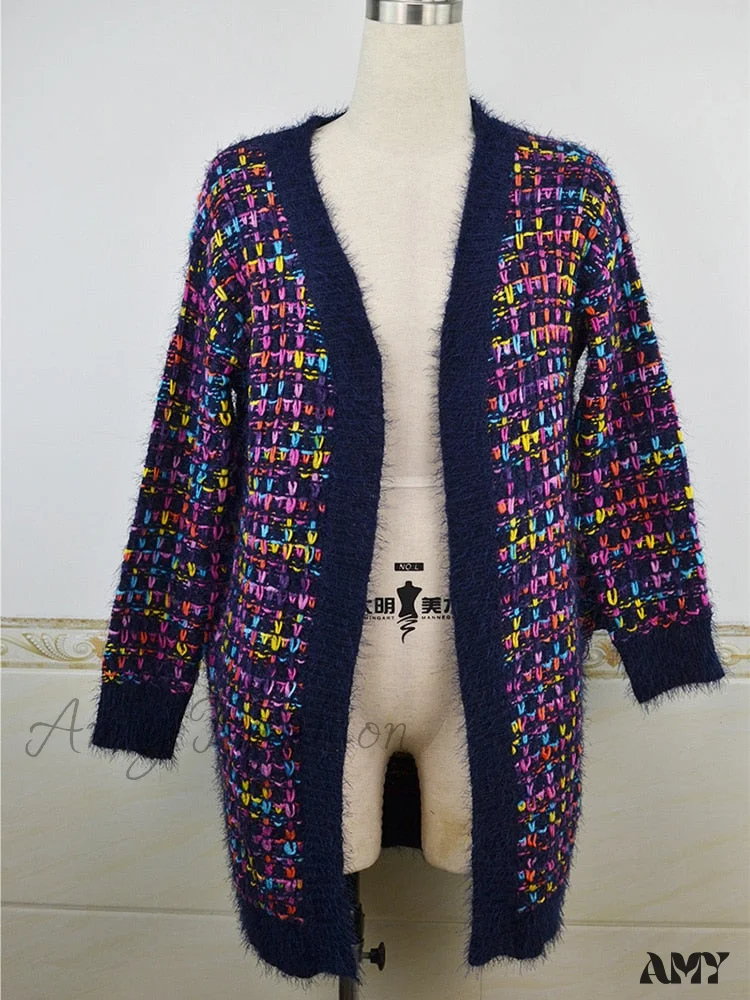 Amy Fashion - Bohemian Plaid Cardigans Vintage Long Coat Female Jacket - Image 10