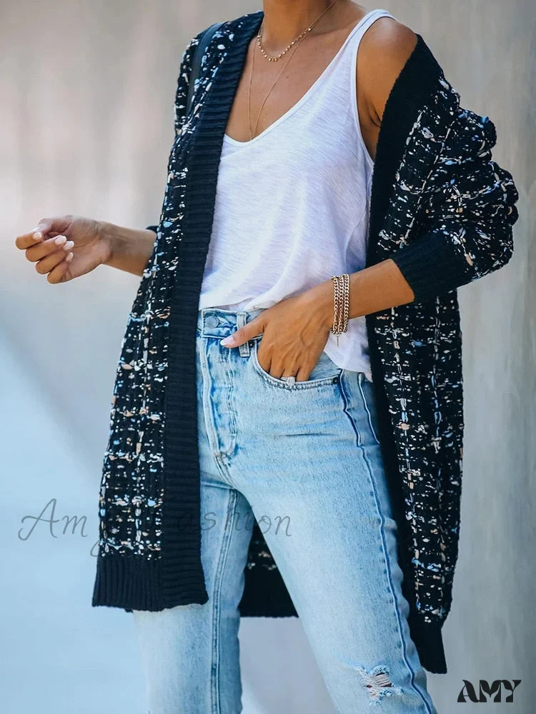 Amy Fashion - Bohemian Plaid Cardigans Vintage Long Coat Female Jacket - Image 18