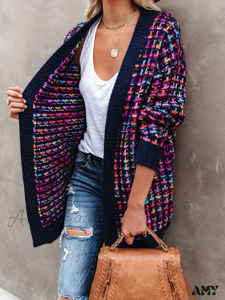 Amy Fashion - Bohemian Plaid Cardigans Vintage Long Coat Female Jacket - Image 4