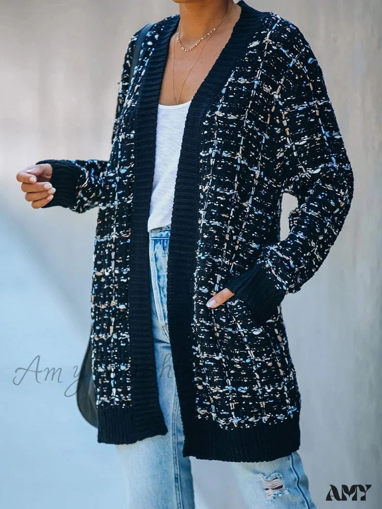 Amy Fashion - Bohemian Plaid Cardigans Vintage Long Coat Female Jacket - Image 6