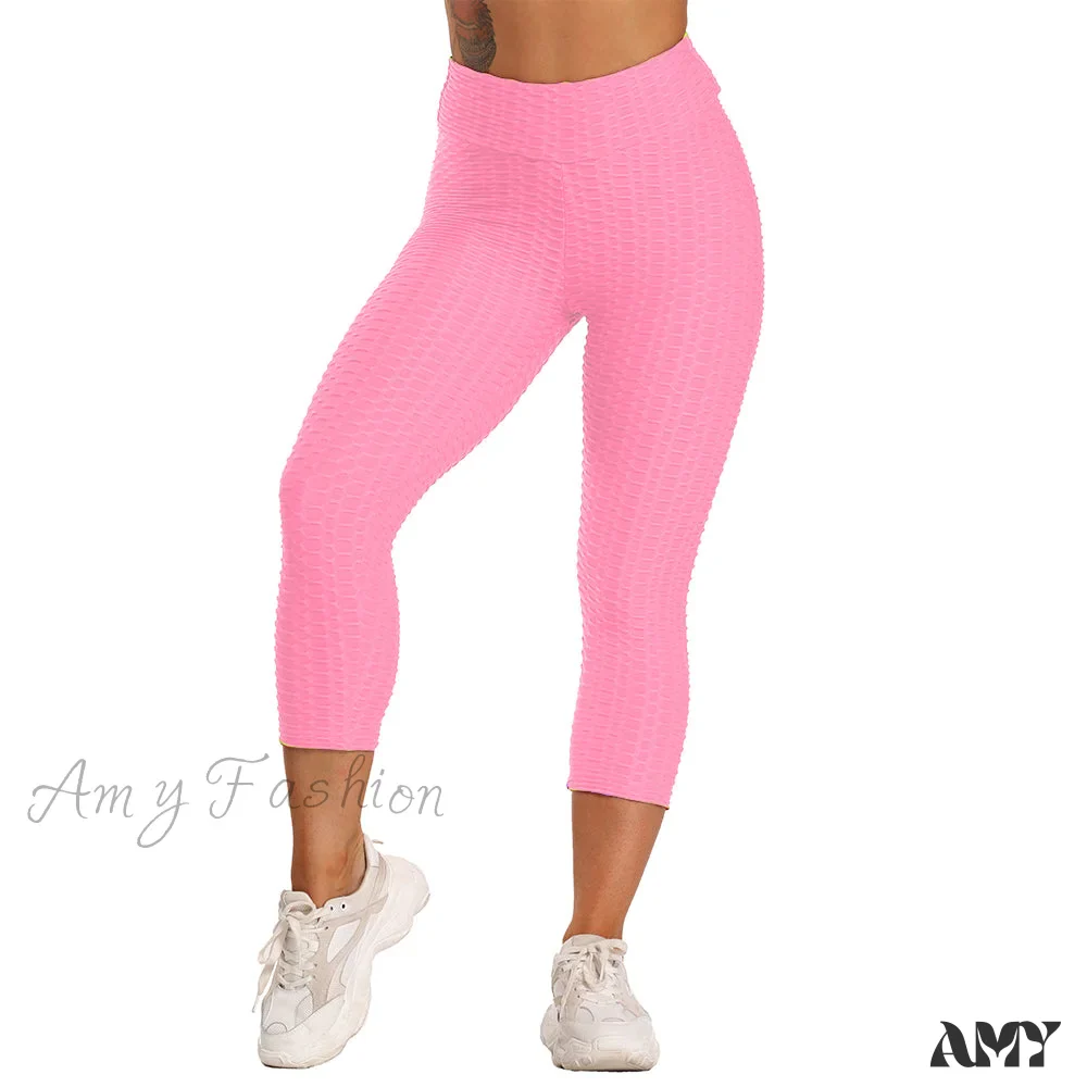 Amy Fashion - Ruched Butt Leggings Capris Pants