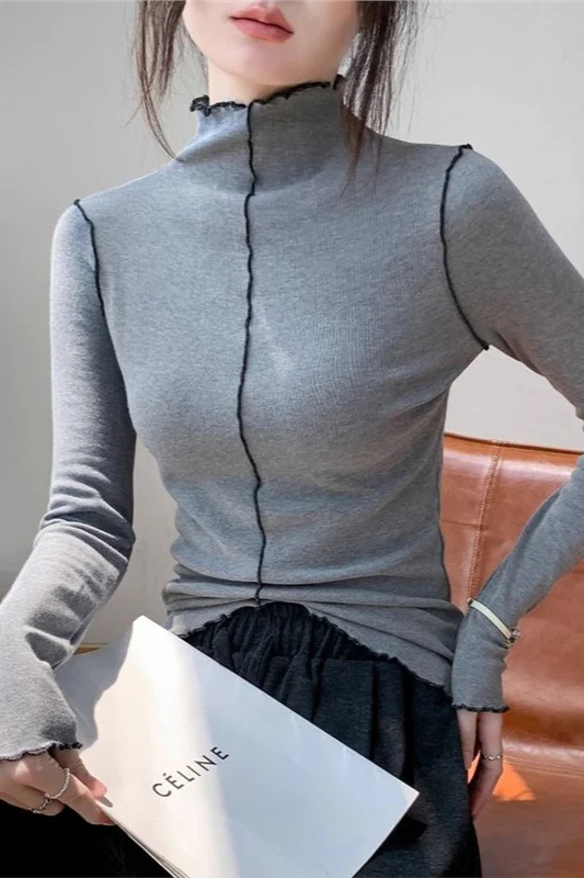 Fleece Thermal Mock Neck Long Sleeve Base Layer - Image 2