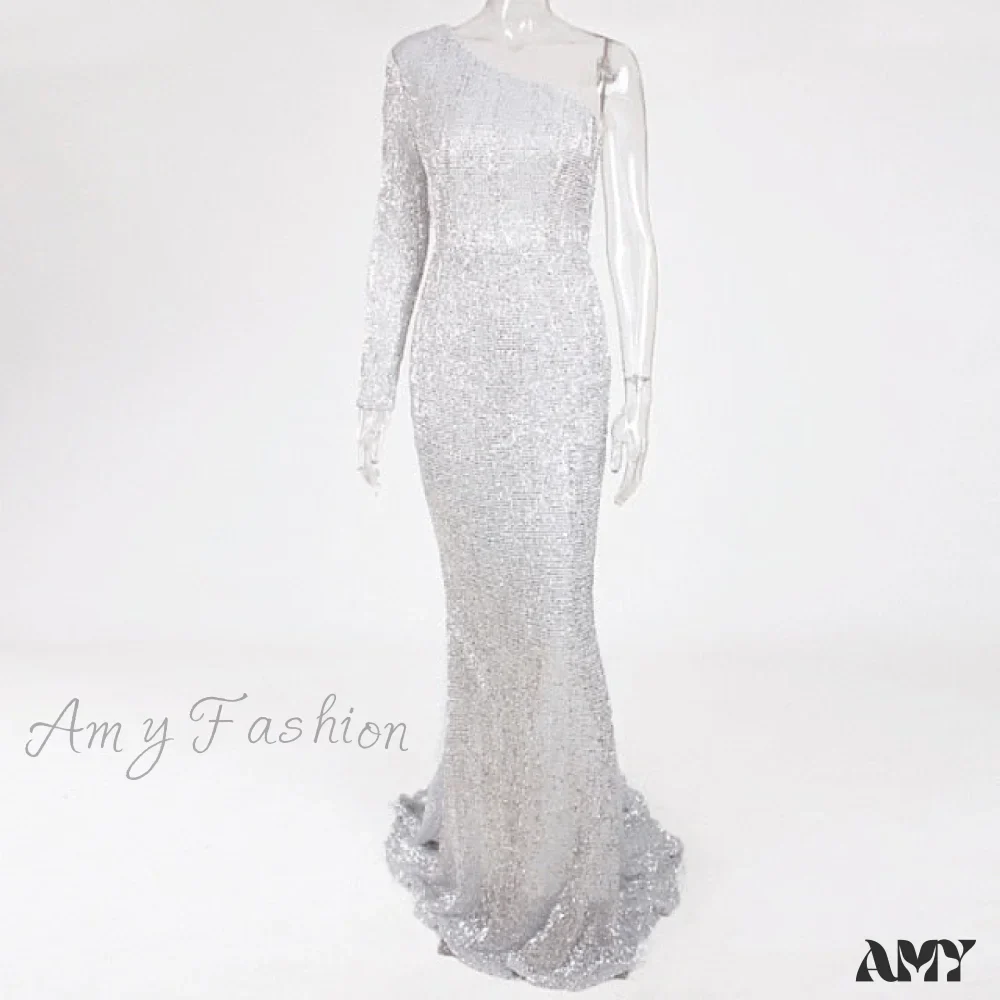 Amy Fashion - Backless Luxury Stretchy Mermaid Dress - Image 4