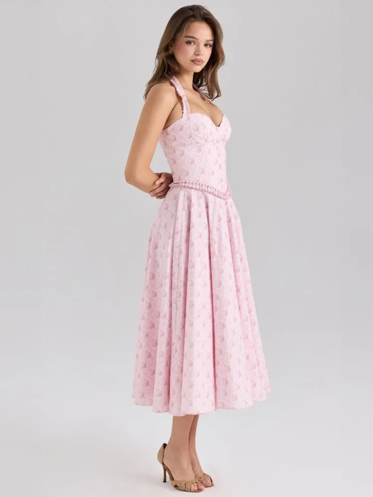 Floral Strapless A-Line Midi Dress - Image 2