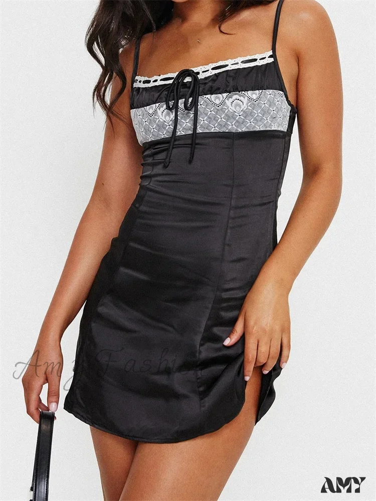 Amy Fashion - Front Tie up Ruched Sleeveless Spaghetti Strap Mini Dress - Image 6
