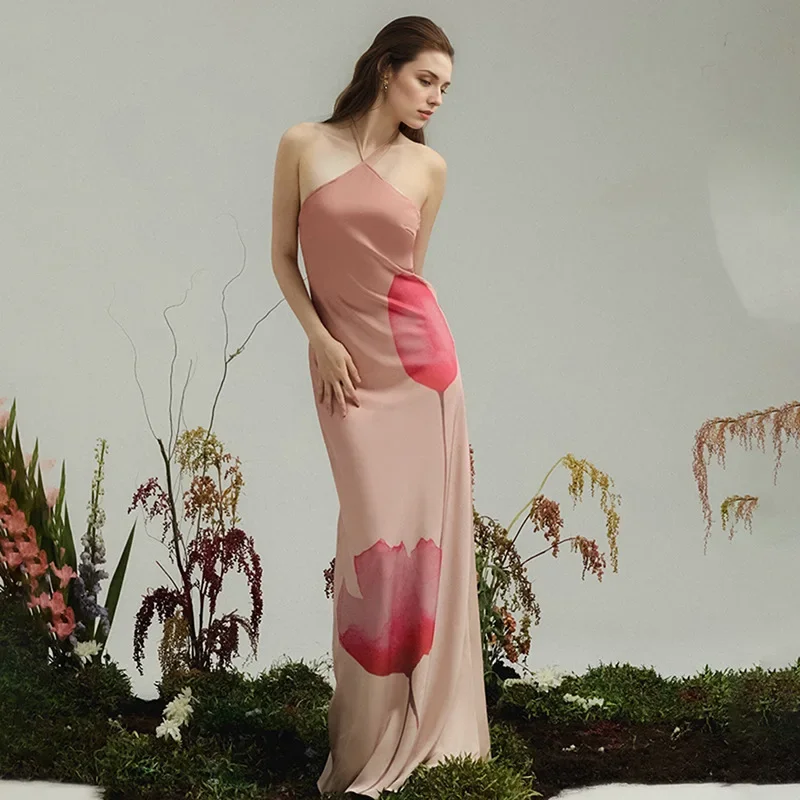 Halter Backless Maxi Floral Dress - Image 5