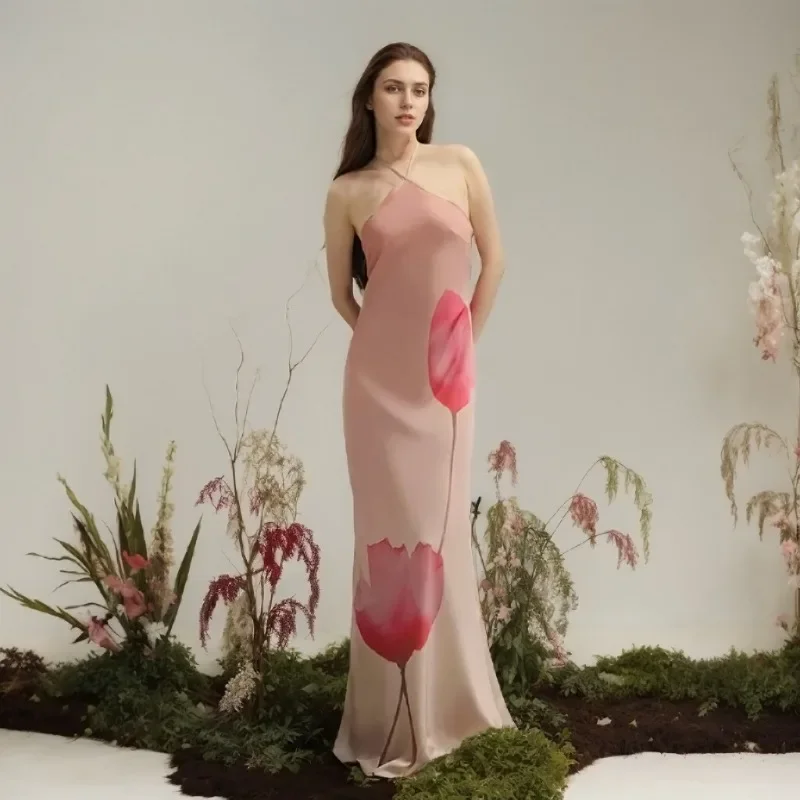 Halter Backless Maxi Floral Dress - Image 6