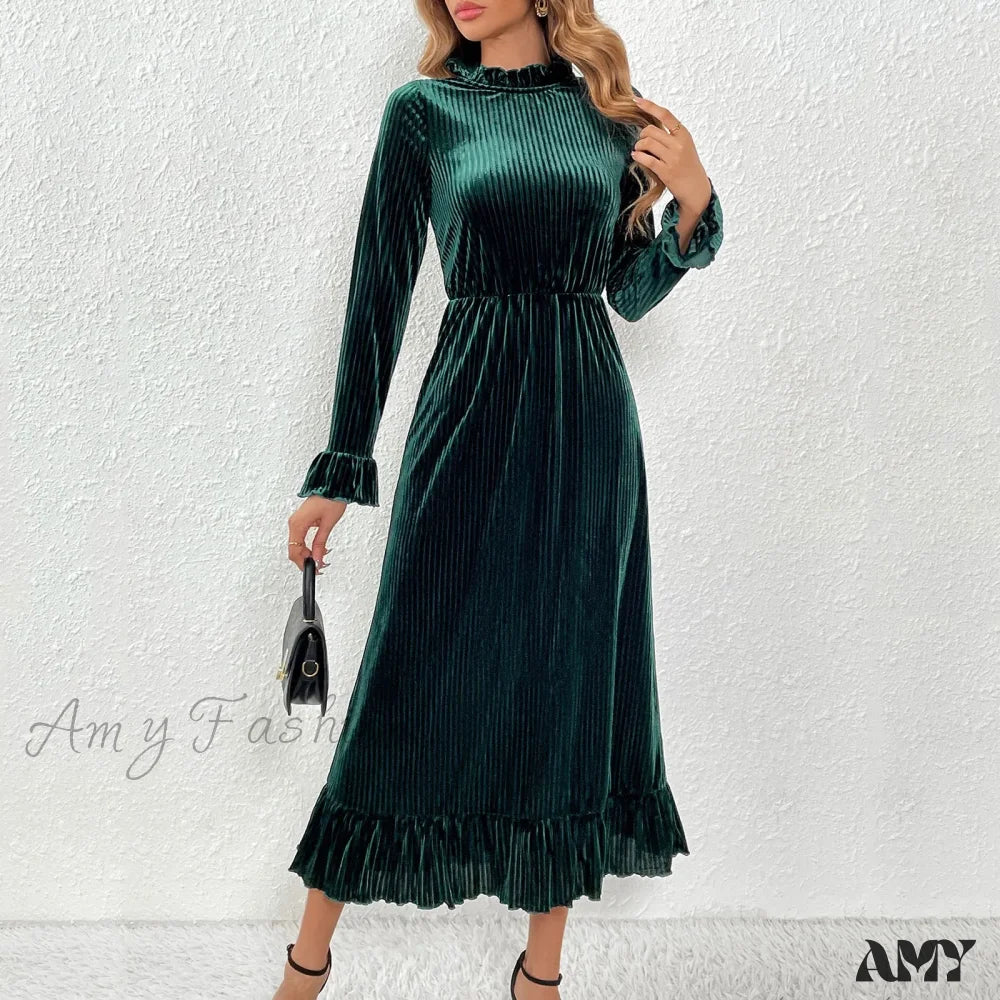 Halter Tassel Sequin Split Party V Neck Backless Cocktail Gown Prom Sexy Women's Maxi Floor Length Dress - Image 2