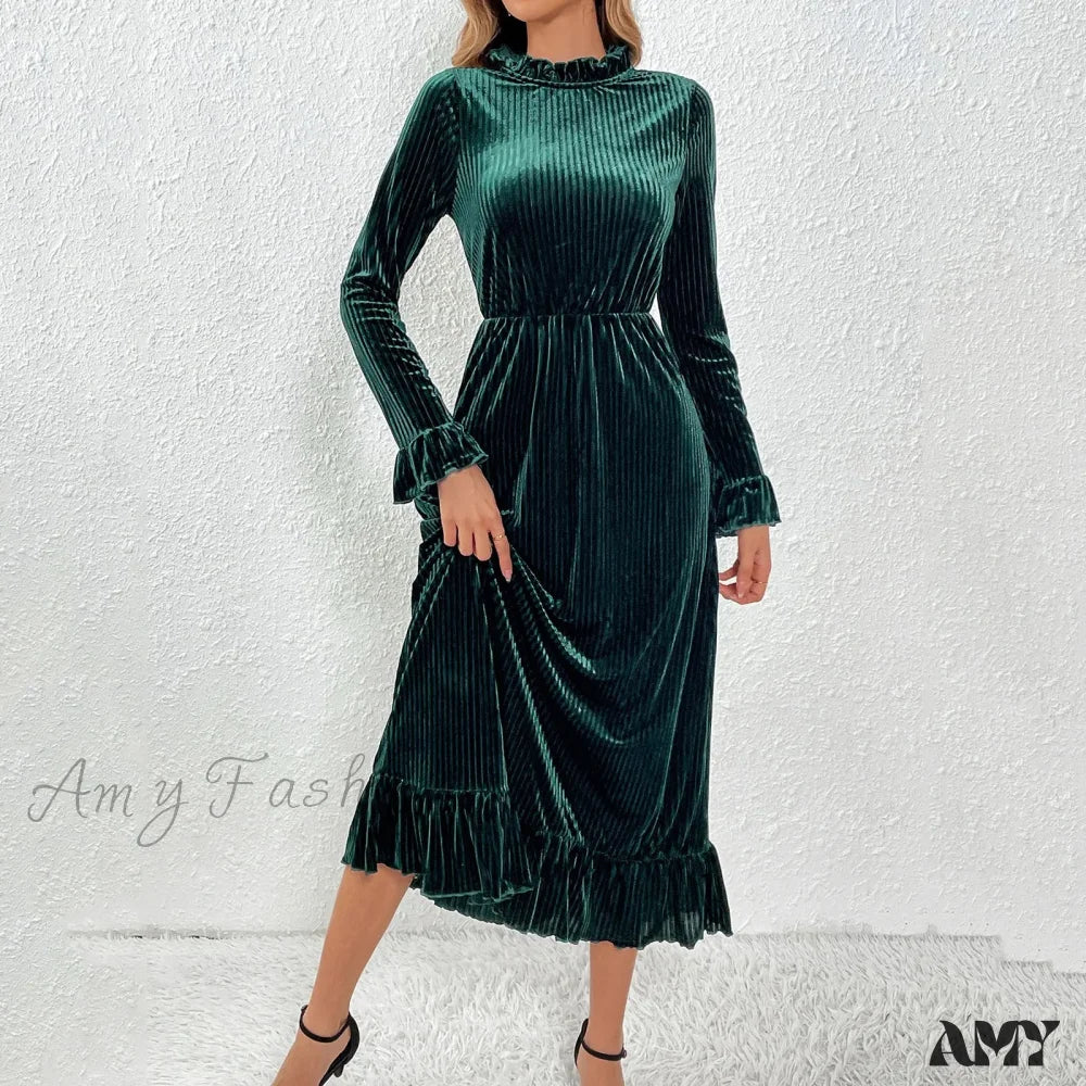 Halter Tassel Sequin Split Party V Neck Backless Cocktail Gown Prom Sexy Women's Maxi Floor Length Dress - Image 3