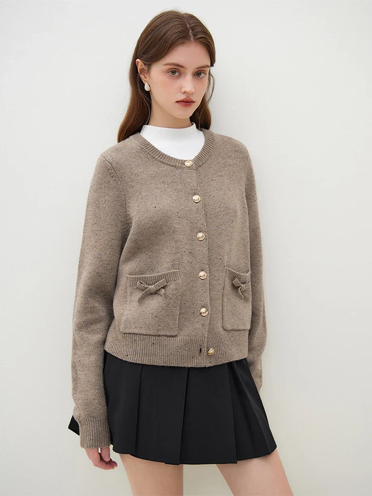 Handmade Bow Full Sleeve Knit Cardigan - Image 4