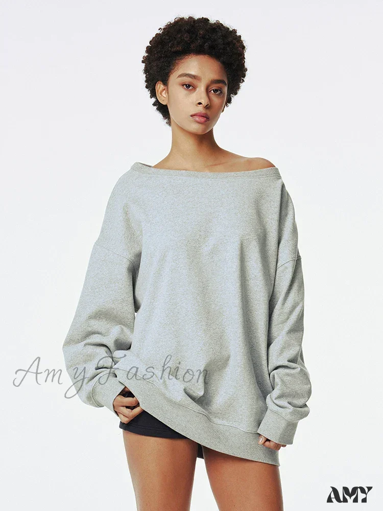 Harajuku Retro Y2K Pullover Loose Off Shoulder Fashion Hoodie - Image 2