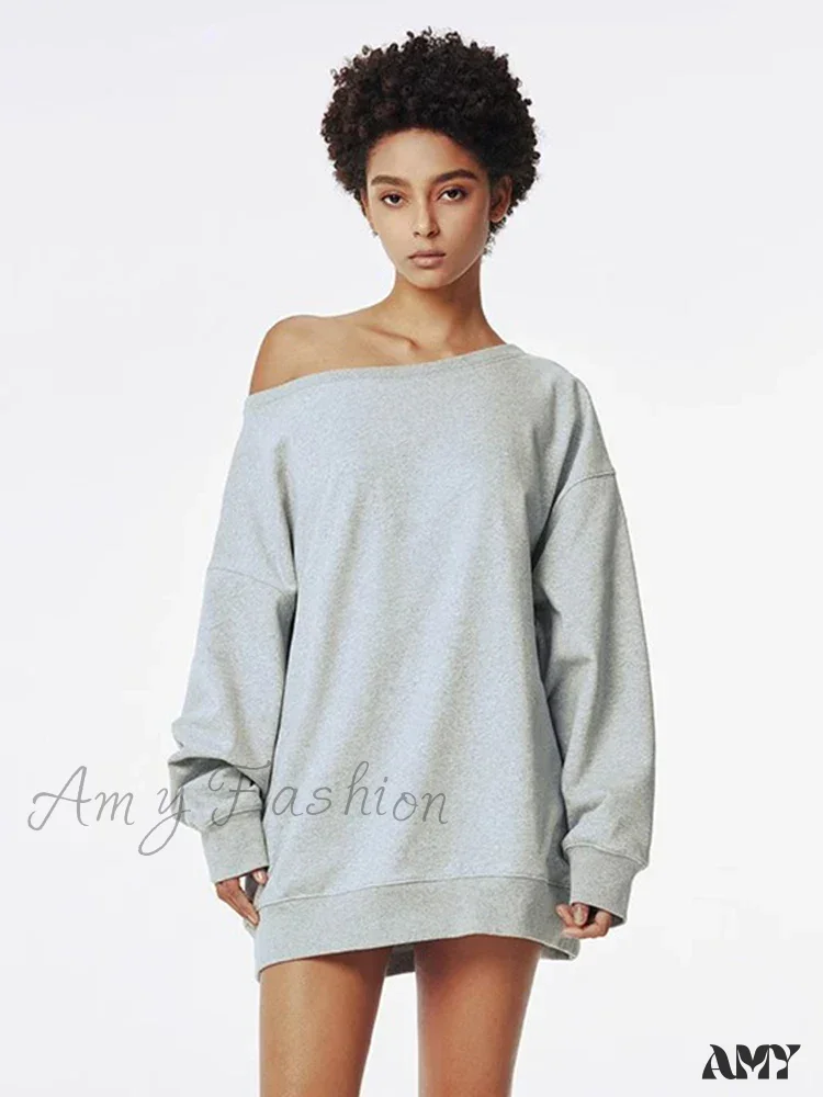 Harajuku Retro Y2K Pullover Loose Off Shoulder Fashion Hoodie - Image 5