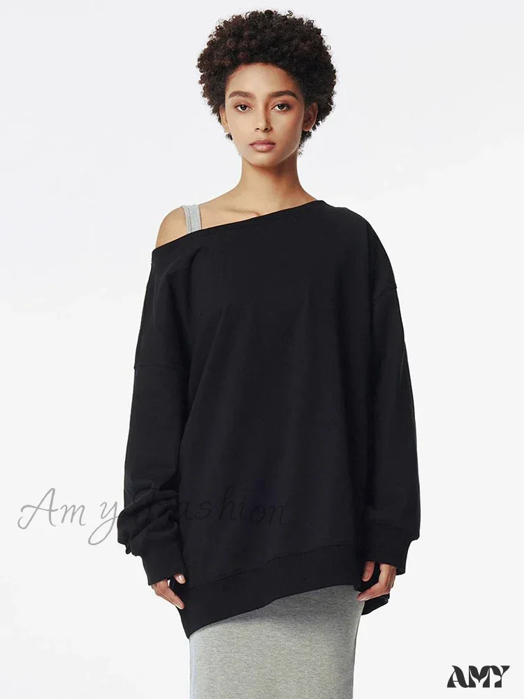 Harajuku Retro Y2K Pullover Loose Off Shoulder Fashion Hoodie - Image 6