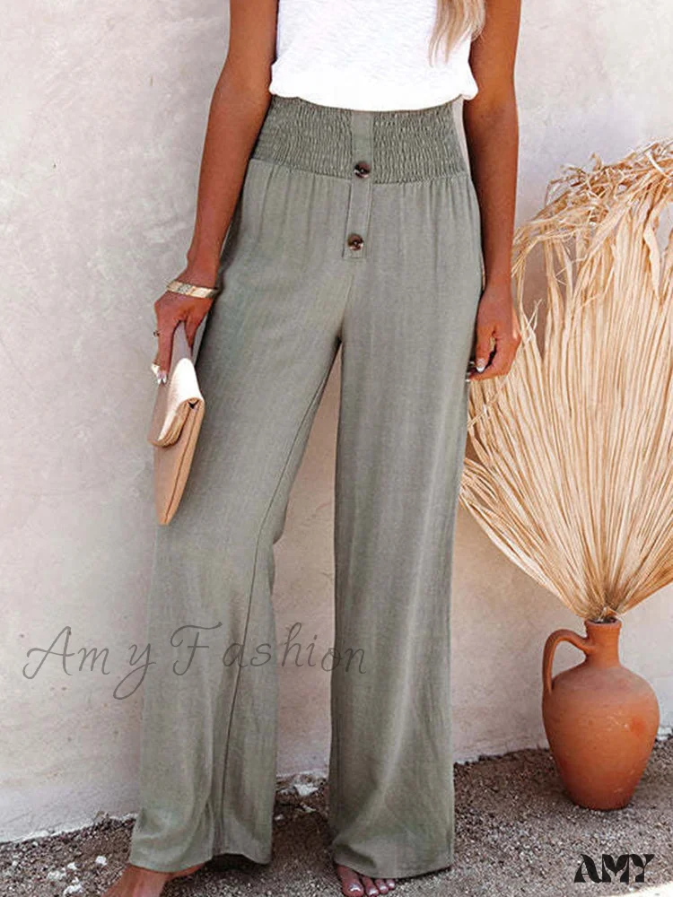 Amy Fashion - Harajuku Solid Color Ruffle Buttoned Pants - Image 12