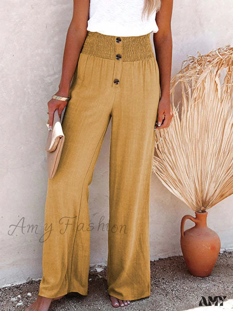 Amy Fashion - Harajuku Solid Color Ruffle Buttoned Pants - Image 4