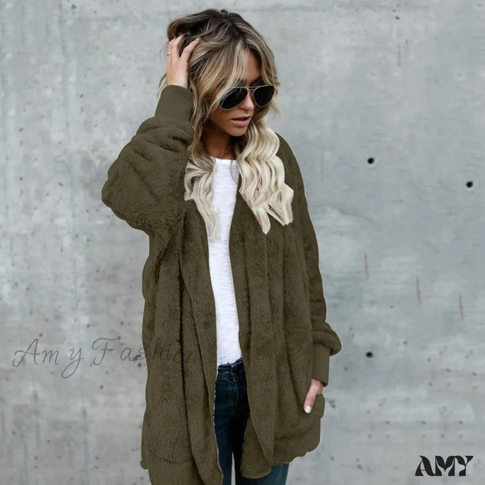 Amy Fashion - Harajuku Women Loose Long Cardigan Ladies Warm Coat Outwear - Image 12