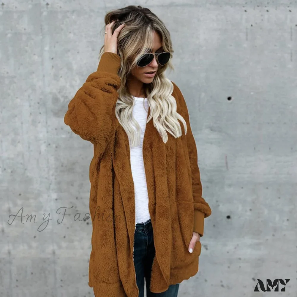 Amy Fashion - Harajuku Women Loose Long Cardigan Ladies Warm Coat Outwear - Image 14
