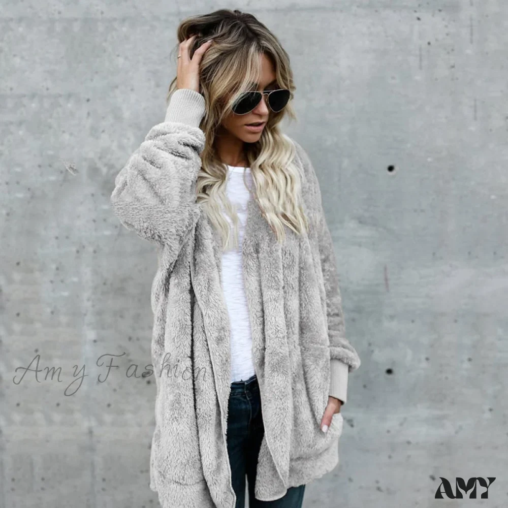 Amy Fashion - Harajuku Women Loose Long Cardigan Ladies Warm Coat Outwear - Image 16