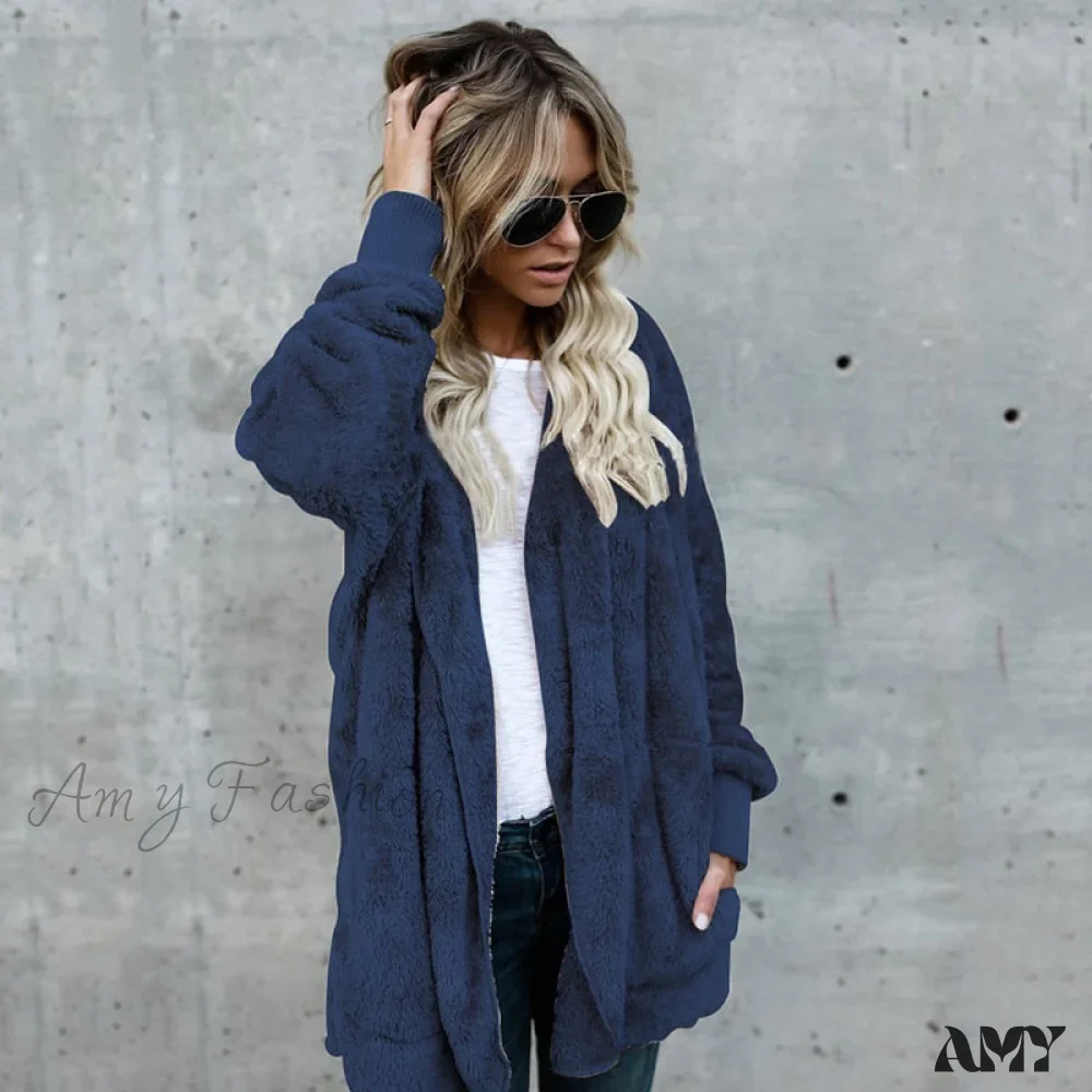 Amy Fashion - Harajuku Women Loose Long Cardigan Ladies Warm Coat Outwear - Image 17
