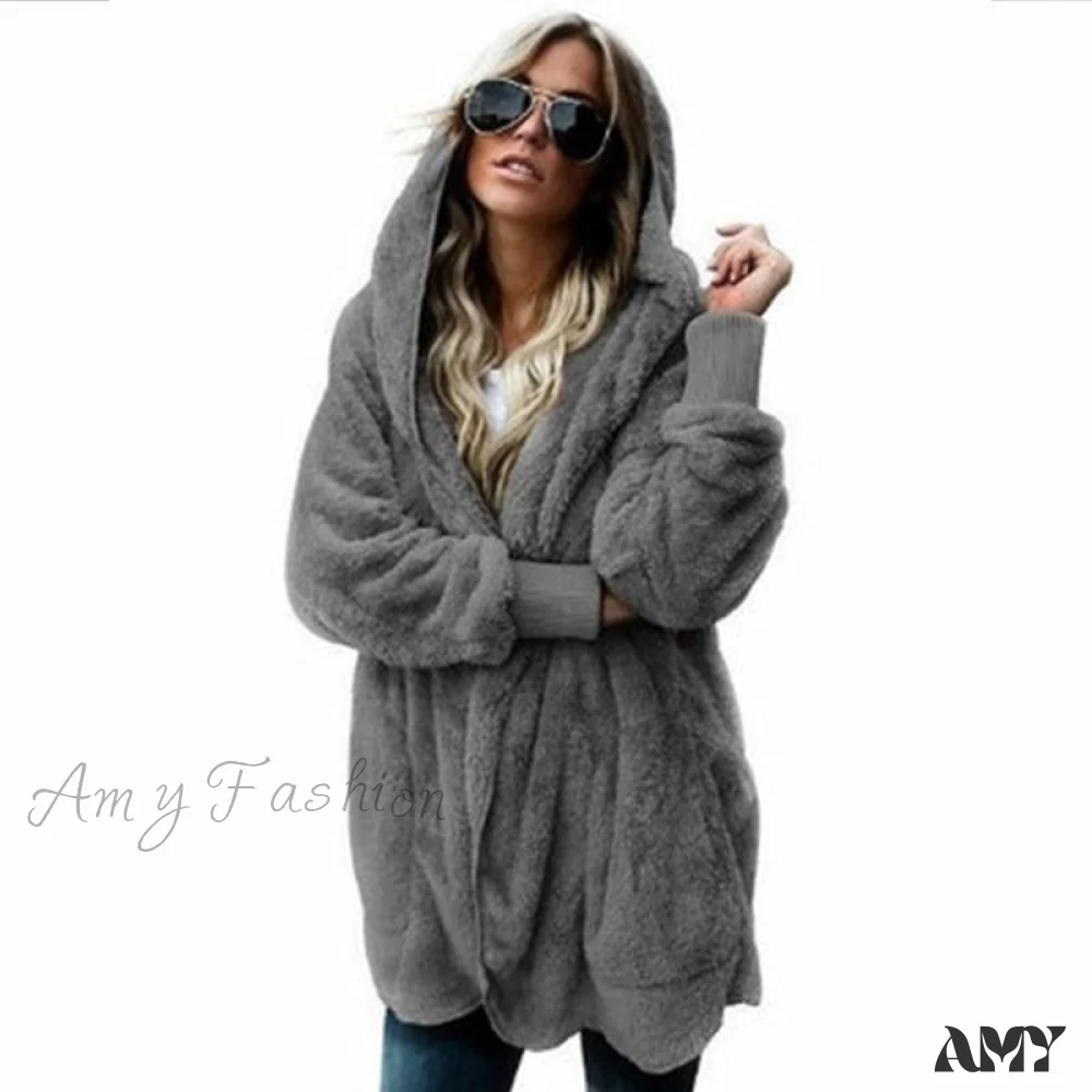 Amy Fashion - Harajuku Women Loose Long Cardigan Ladies Warm Coat Outwear - Image 8
