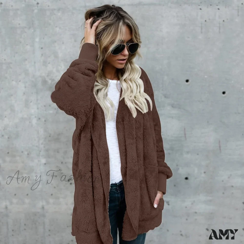 Amy Fashion - Harajuku Women Loose Long Cardigan Ladies Warm Coat Outwear - Image 9