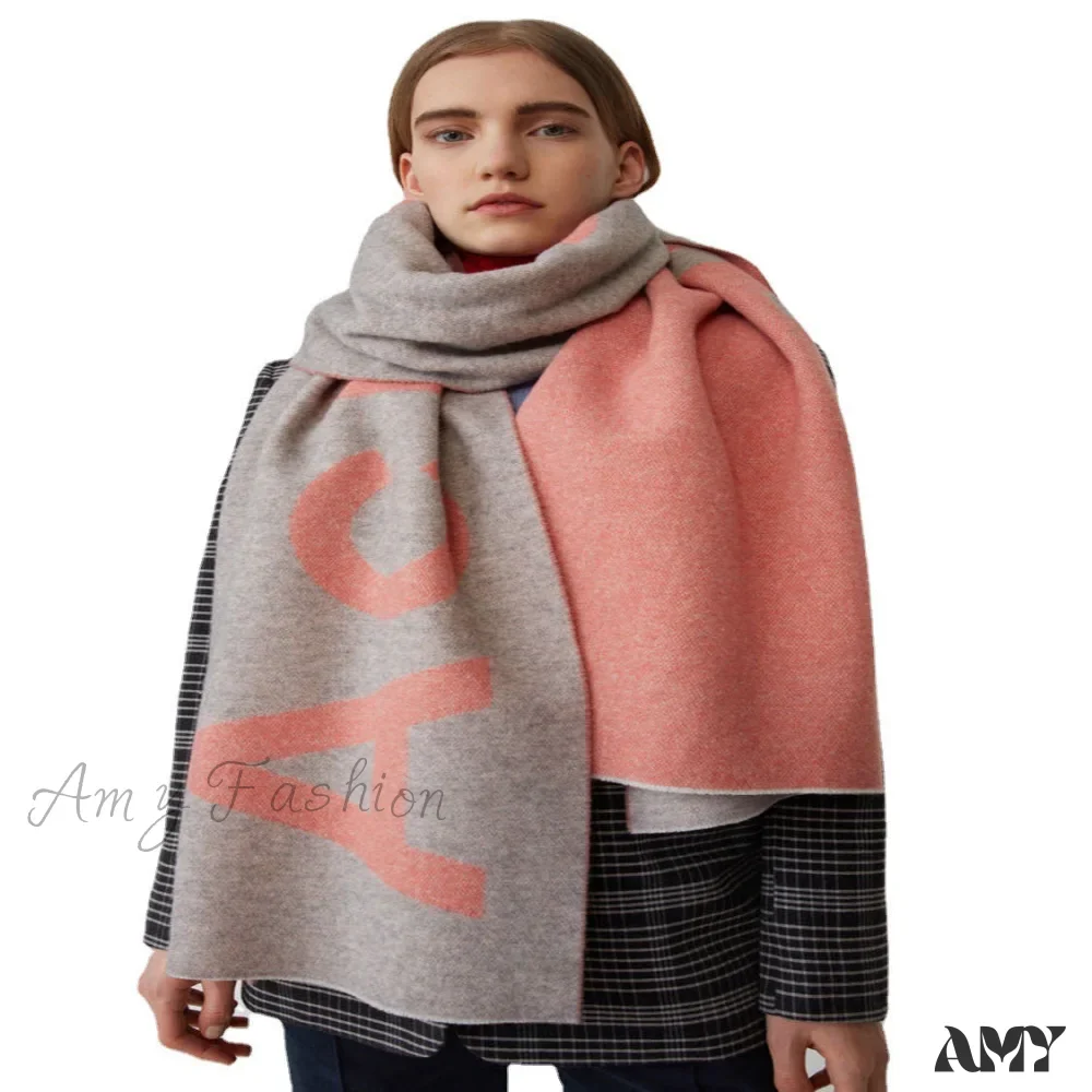 Heavyweight Warm Faux Cashmere Jacquard Swedish Designer Niche Scarf - Image 5