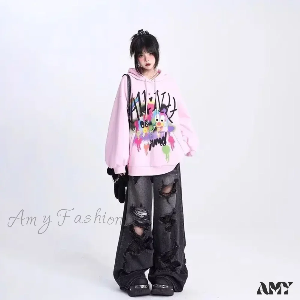 Amy Fashion - High-end Floor Length Trendy Brand Fashion Jean - Image 3