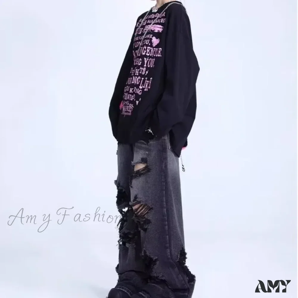 Amy Fashion - High-end Floor Length Trendy Brand Fashion Jean - Image 5