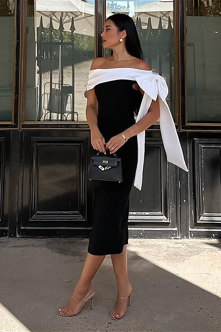 High-End One-Shoulder Slim Bandage Party Dress - Image 5