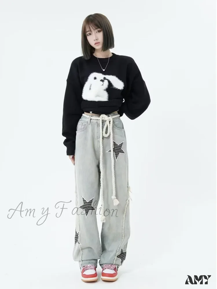 Amy Fashion - High Street Trendy Slimming Micro Flared Yellow Mud Color Street Zippered Straight Leg Jean - Image 4