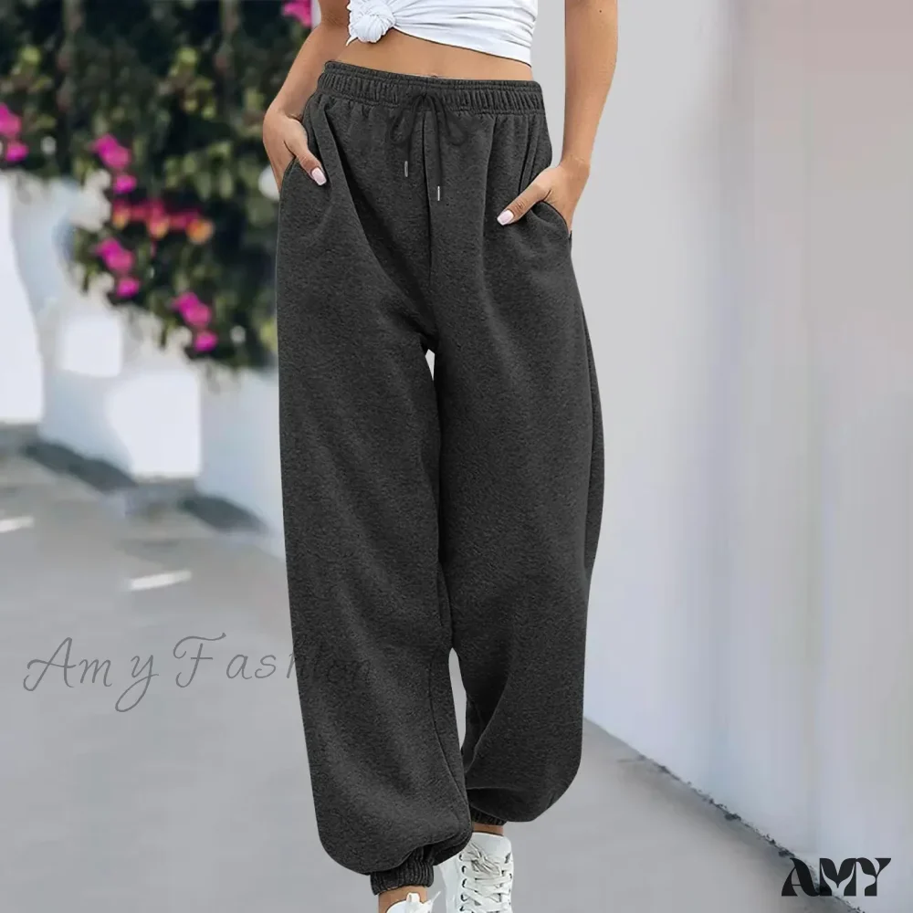 High Waist Ankle Tied Thick Long Autumn New Baggy Fashion Trouser - Image 3
